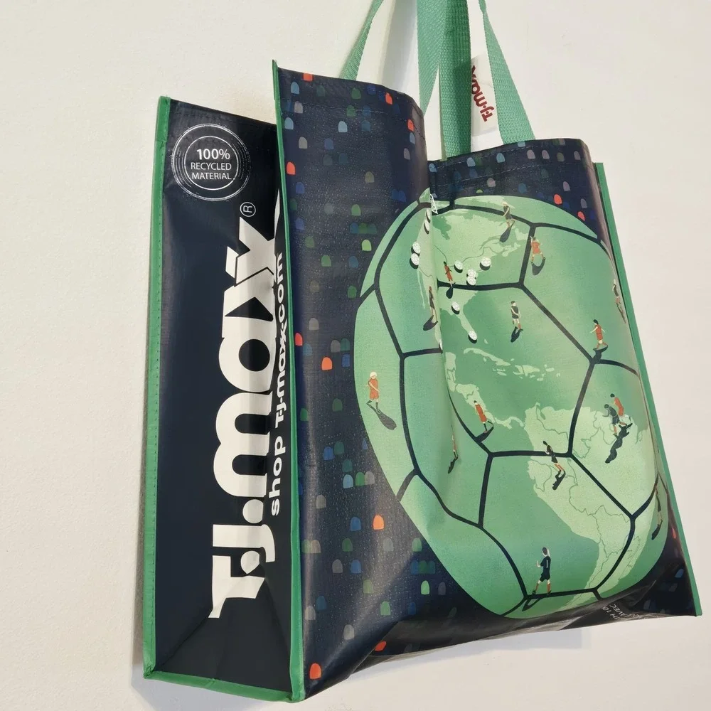 Soccer Ball Net World Sports Gift Bag Reusable Recycled Tote Shopping TJMaxx New